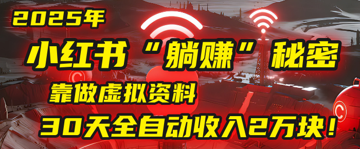 靠做虚拟资料，30天全自动收入2万块！