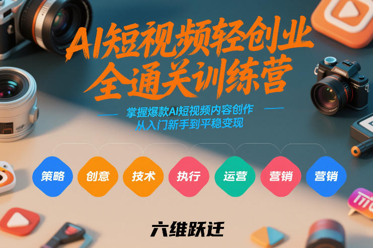 AI短视频轻创业全通关训练营,掌握爆款AI短视频内容创作,从入门新手到平稳变现的六维跃迁 AI短视频轻创业全通关训练营,掌握爆款AI短视频内容创作,从入门新手到平稳变现的六维跃迁