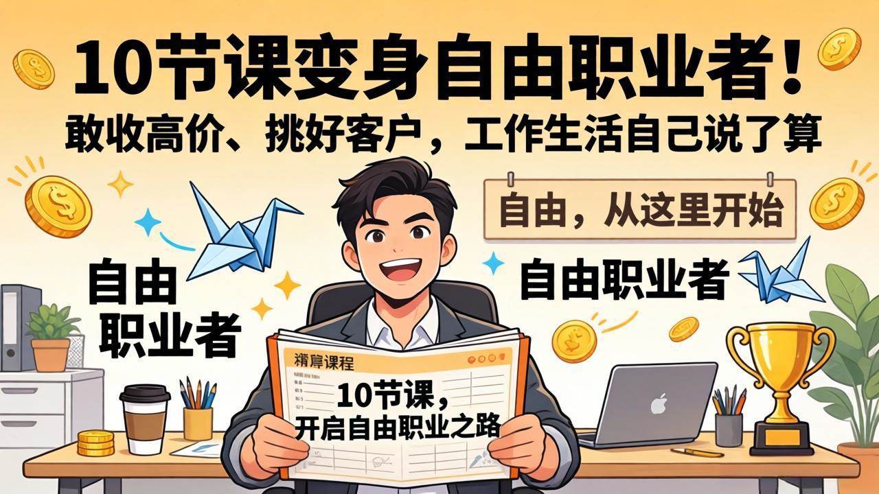 （17663期）10 节课变身自由职业者！敢收高价、挑好客户，工作生活自己说了算