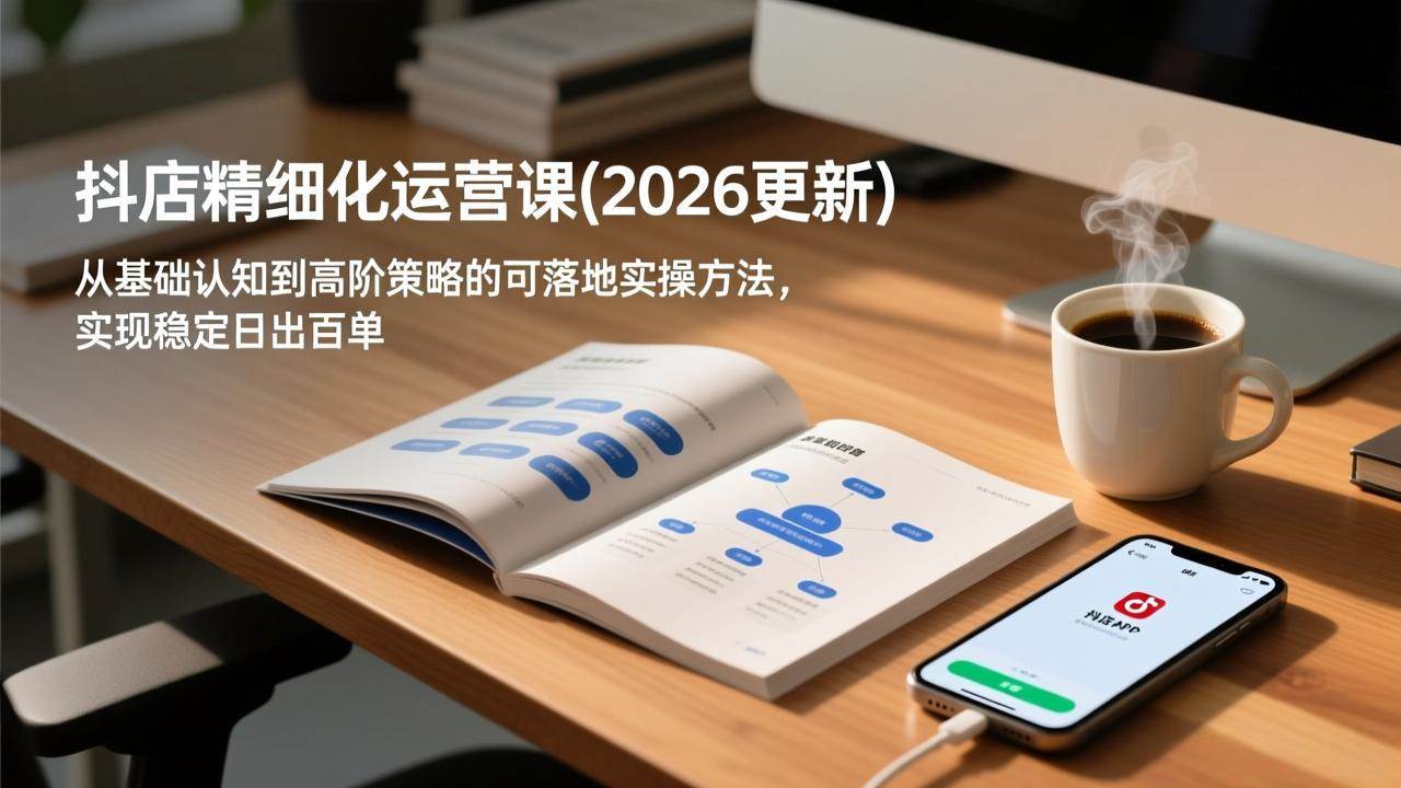 抖店精细化运营课(2026更新)，从基础认知到高阶策略的可落地实操方法，实现稳定日出百单
