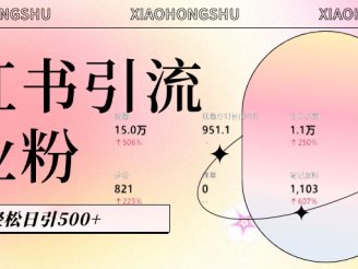 小红书私域引流无脑操作法：AI生成内容，粉丝自动转化，新手轻松日引500+创业粉