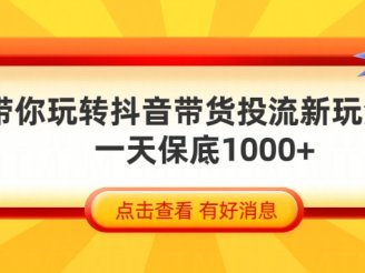 抖音带货全新玩法，带你每天躺赚1000+