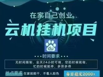 百度云，纯挂机项目，单窗口单天收益18到25 ，单窗口5开无风控。一台电脑即可，窗口可无限放大。