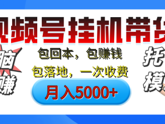 【无脑躺赚】视频号挂机橱窗带货，纯托管模式，日入500+，无需剪辑，无需选品，有账号即可托管