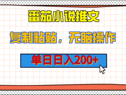 【揭秘】番茄小说推文，复制粘贴，单日日入200+，无脑操作（附详细教程）