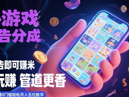 看广告即可赚米 自玩赚 管道更香 真正的零撸零门槛