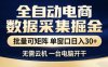 独家电商数据全自动采集项目，批量可矩阵，单窗口轻松日入3张+【揭秘】