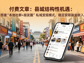 （17518期）付费文章：县城结构性机遇：搭建“本地社群+朋友圈”私域变现模式，稳定获取副业收入