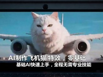 AI制作飞机猫特效，零基础AI快速上手，全程无需专业技能
