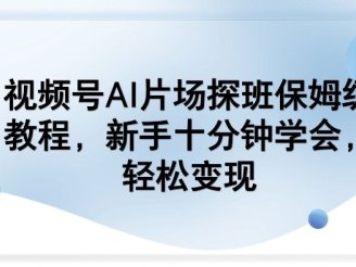 视频号AI片场探班保姆级教程，新手十分钟学会，轻松变现