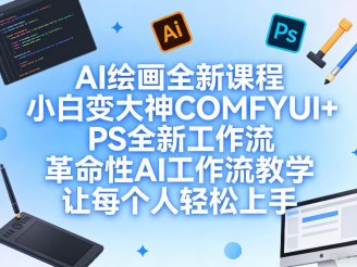 AI绘画全新课程，小白变大神COMFYUI+PS全新工作流，革命性AI工作流教学，让每个人轻松上手