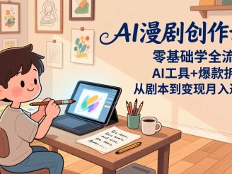 （17519期）AI漫剧创作课：零基础学全流程，AI工具+爆款拆解，从剧本到变现月入过万
