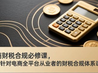 （17359期）电商财税合规必修课，是一套针对电商全平台从业者的财税合规体系课程