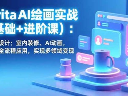 （17023期）Krita AI绘画实战(基础+进阶课)：电商设计、室内装修、AI动画，掌握全流程应用，实现多领域变现