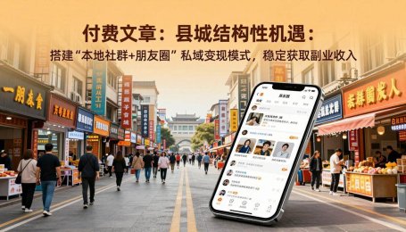 (17518期)付费文章:县城结构性机遇:搭建“本地社群+朋友圈”私域变现模式,稳定获取副业收入