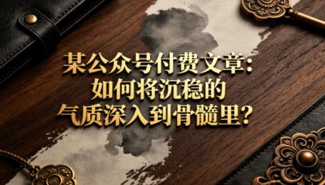 某公众号付费文章：如何将沉稳的气质深入到骨髓里？