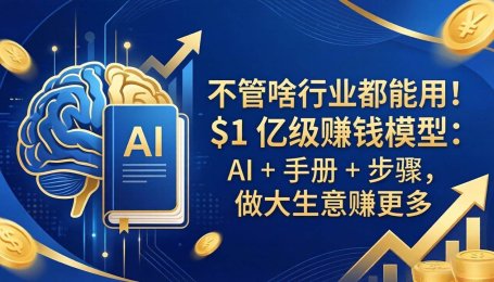 （18055期）不管啥行业都能用！$1 亿级赚钱模型：AI + 手册 + 步骤，做大生意赚更多