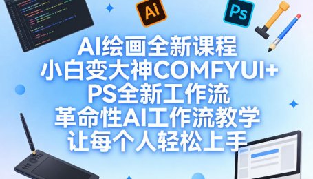 AI绘画全新课程，小白变大神COMFYUI+PS全新工作流，革命性AI工作流教学，让每个人轻松上手