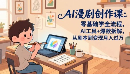(17519期)AI漫剧创作课:零基础学全流程,AI工具+爆款拆解,从剧本到变现月入过万