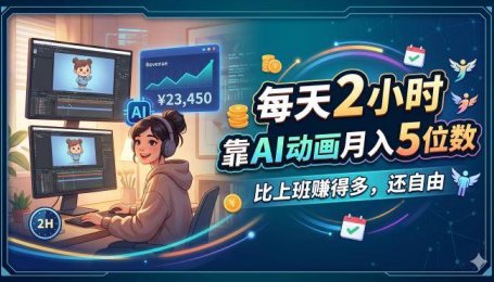 （18051期）每天 2 小时，靠 AI 动画月入 5 位数，比上班赚得多，还自由