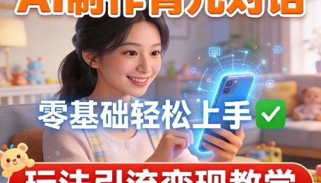 AI制作育儿对话，零基础轻松上手，玩法引流变现教学