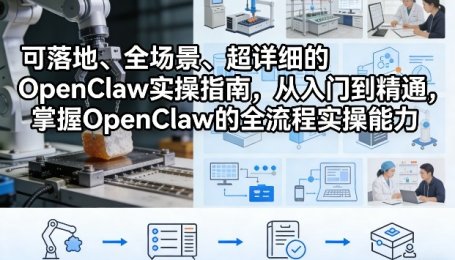 可落地、全场景、超详细的OpenClaw实操指南，从入门到精通，掌握OpenClaw的全流程实操能力